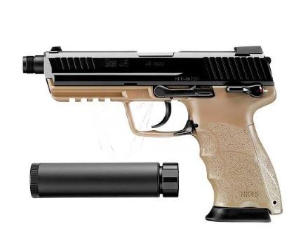 PISTOLA MARUI HK45 TACTICAL GAS NEGRA-TAN