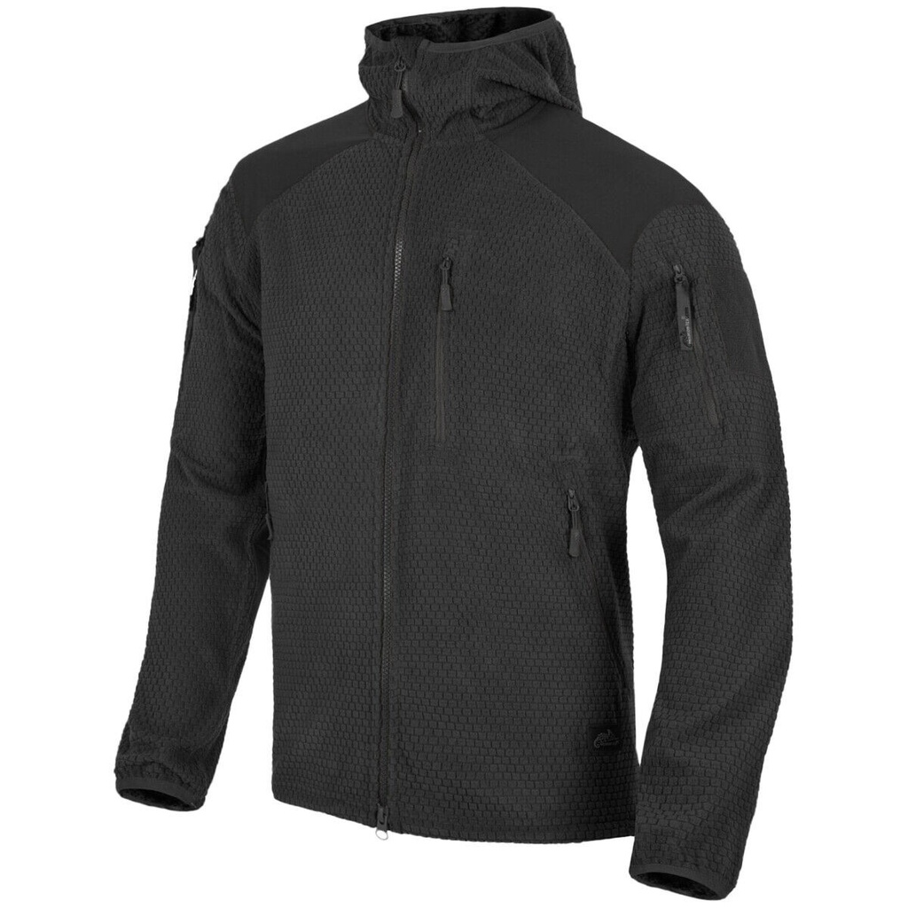 HELIKON-TEX ALPHA HOODIE JACKET GRID FLEECE BLACK XS