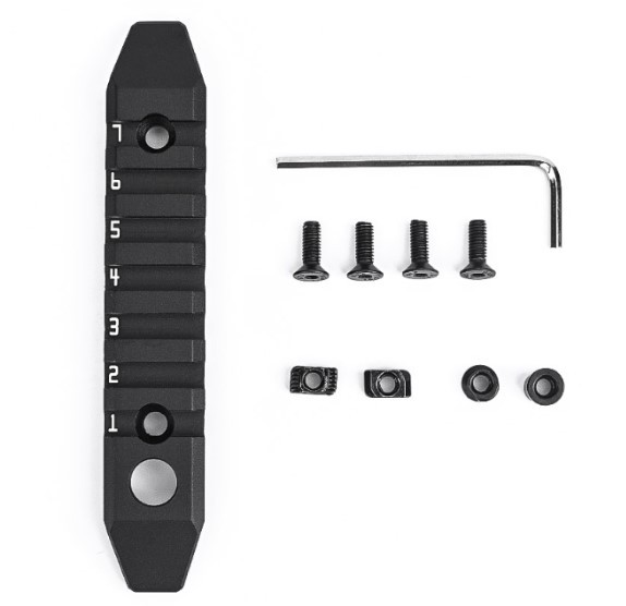 7-SLOT ALUMINUM RAIL FOR M-LOK & KEYMOD