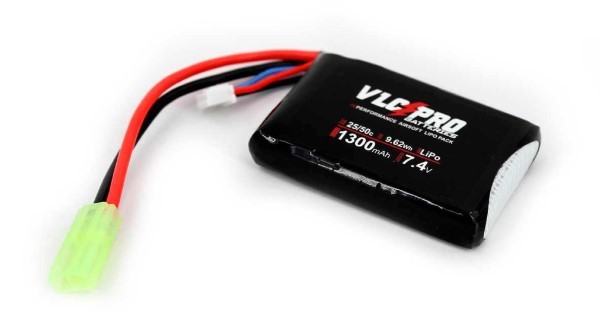 BATERIA VLC PRO LIPO 7.4V 1300MAH 25C/50C 1STICK PEQ. NEGRA