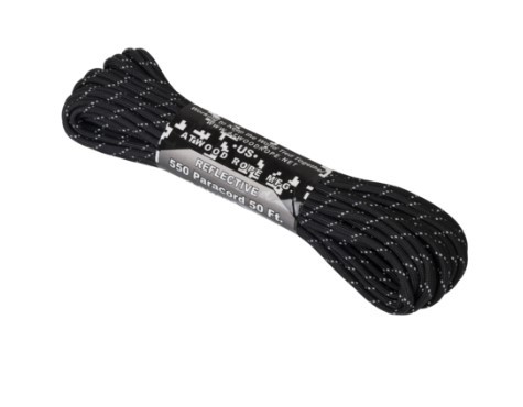 550 PARACORD REFLECTIVE (50FT) - BLACK