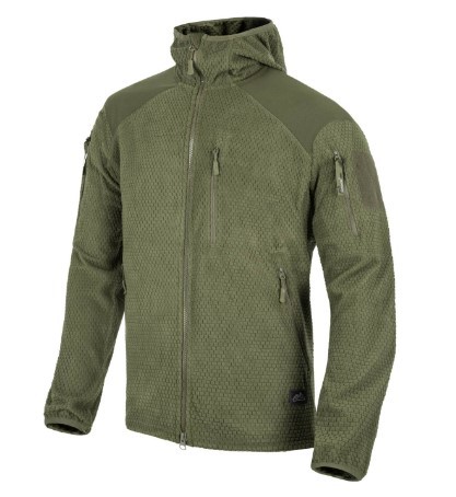 [252126] HELIKON-TEX ALPHA HOODIE JACKET GRID FLEECE OLIVE GREEN M