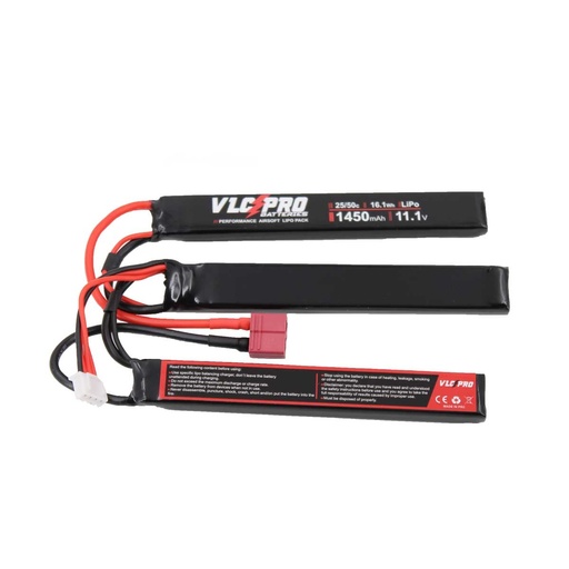 [268004] BATERIA VLC PRO LIPO 11.1V 1450MAH 25C/50C 3STICK T-DEAN NEG